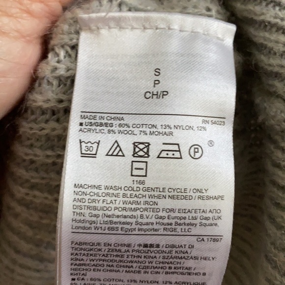 Banana Republic Chunky Knit Cross-Front Crew Neck Wool Blend Gray Sweater - Picture 7 of 7